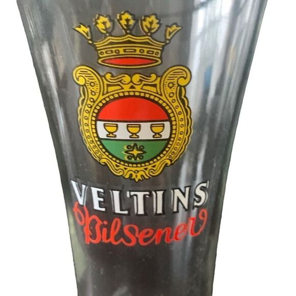 Vintage Veltins Bilsener Pilsner Beer Glass Raise a Glass to Tradition Gold Trim - Picture 6 of 12